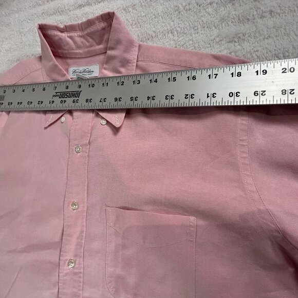 Brooks Brothers Mens Pink Cotton Button-Down Dress Shirt 17 1/2-33 Long Sleeve - Picture 5 of 7